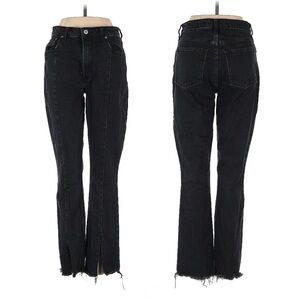 Abercrombie & Fitch Black Split Hem Skinny Curve Love High Rise Jeans 27 4s